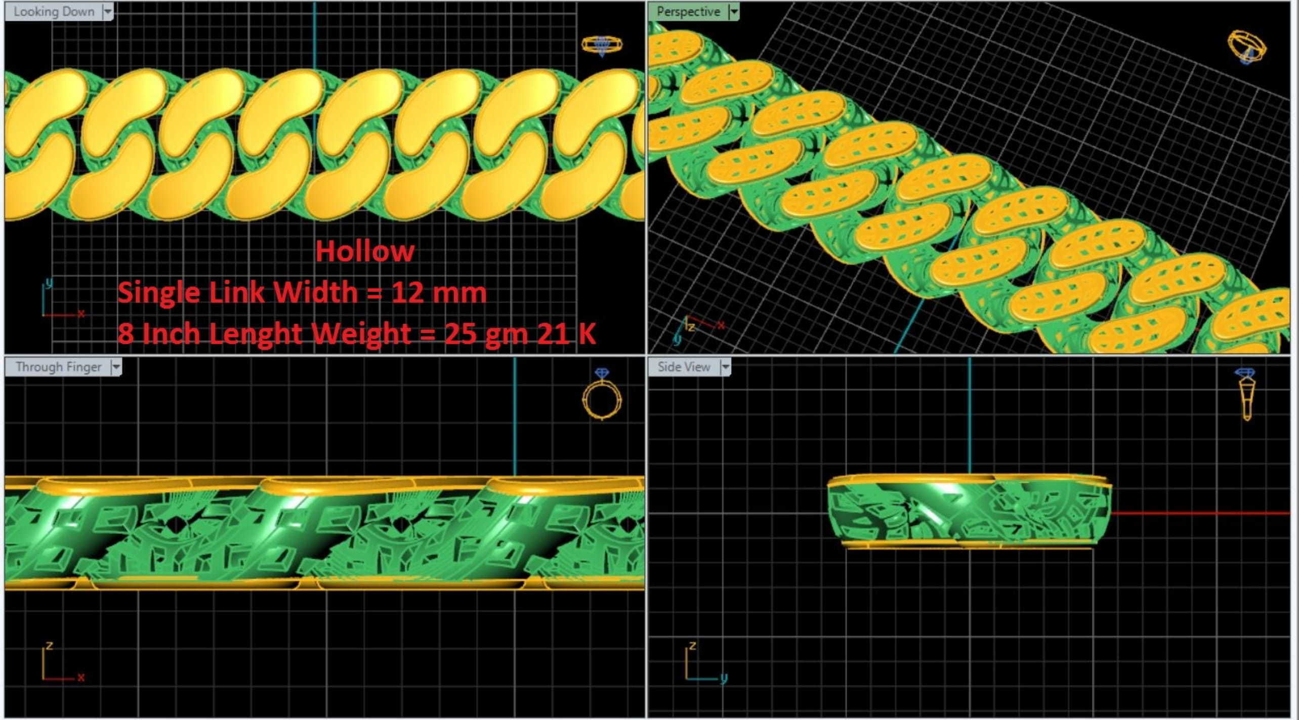 CUBAN LINK CHAIN - 200 PIECES READY FOR PRINT 3D print model_131