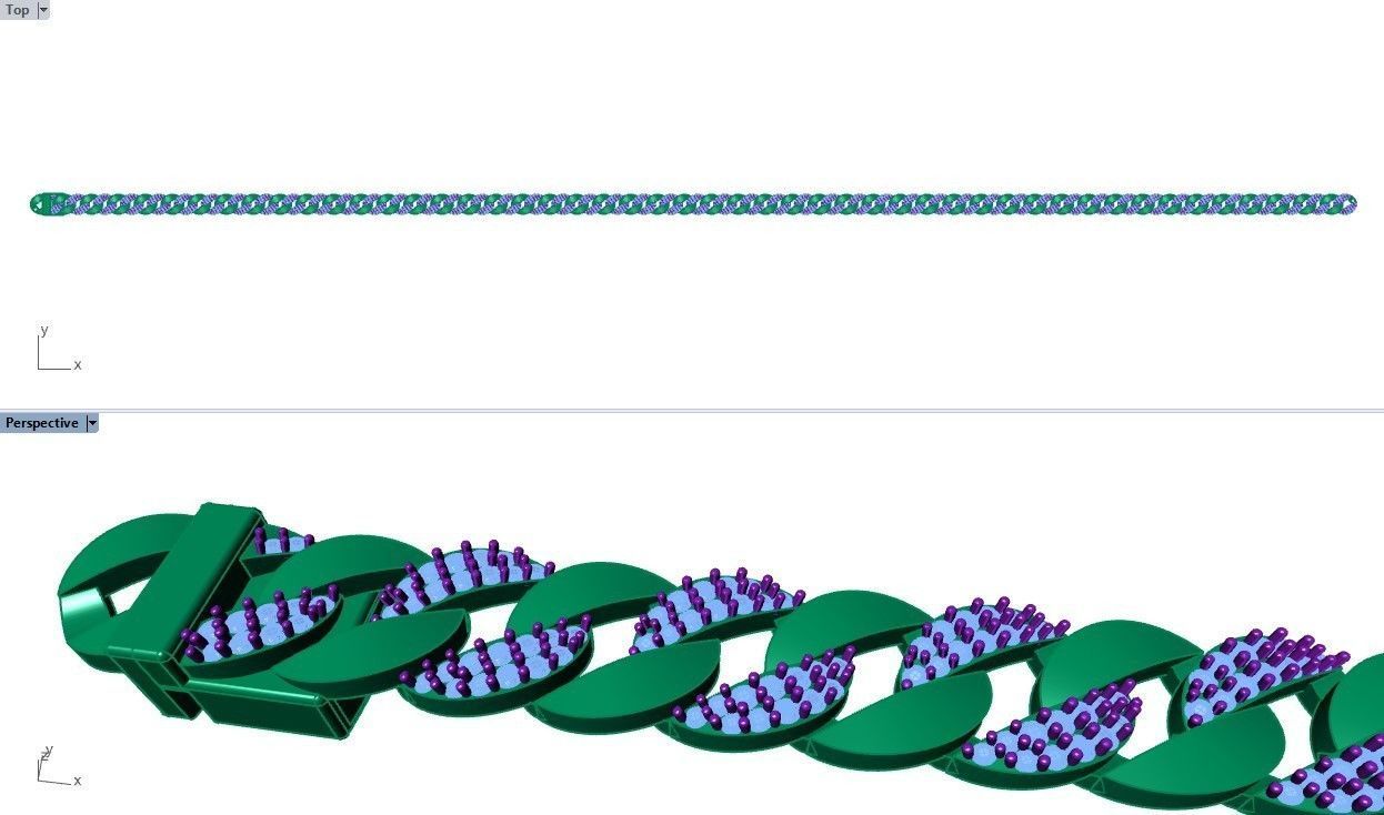 CUBAN LINK CHAIN - 200 PIECES READY FOR PRINT 3D print model_24