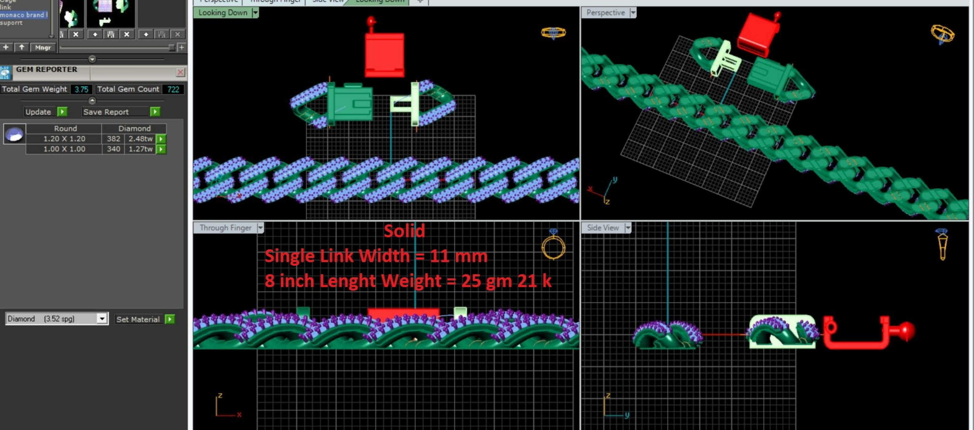 CUBAN LINK CHAIN - 200 PIECES READY FOR PRINT 3D print model_104