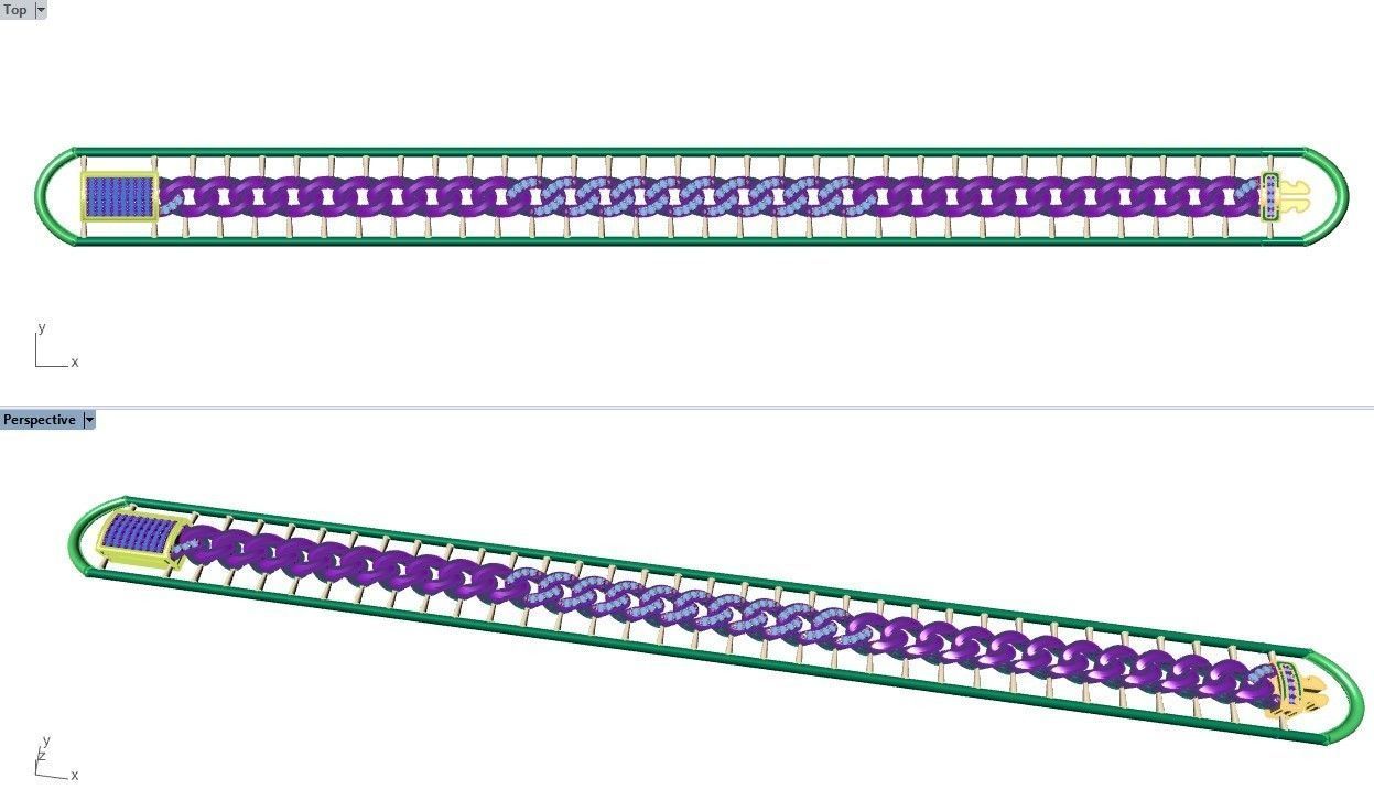 CUBAN LINK CHAIN - 200 PIECES READY FOR PRINT 3D print model_53