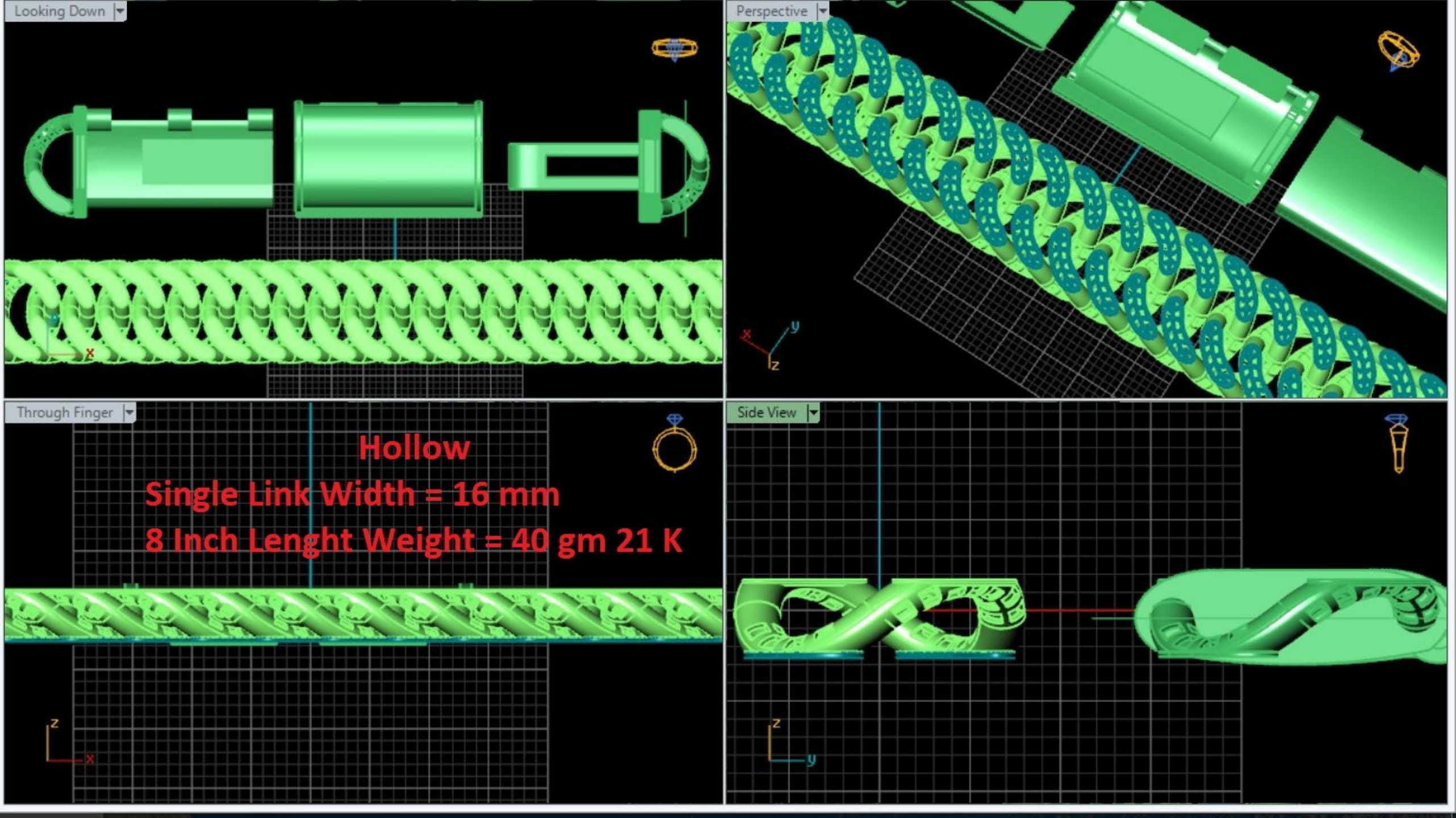 CUBAN LINK CHAIN - 200 PIECES READY FOR PRINT 3D print model_129