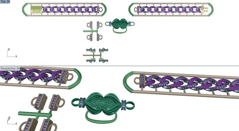 CUBAN LINK CHAIN - 200 PIECES READY FOR PRINT 3D print model_39