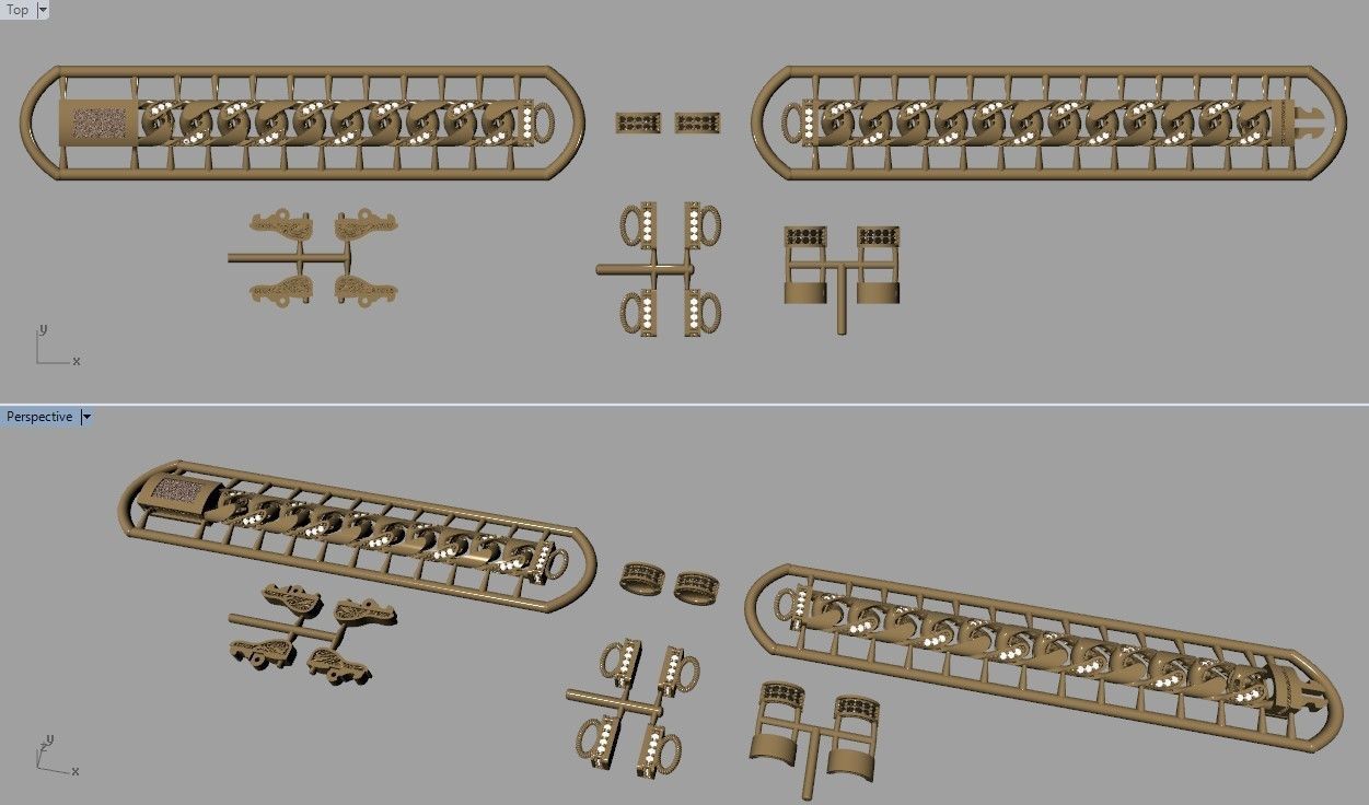 CUBAN LINK CHAIN - 200 PIECES READY FOR PRINT 3D print model_40