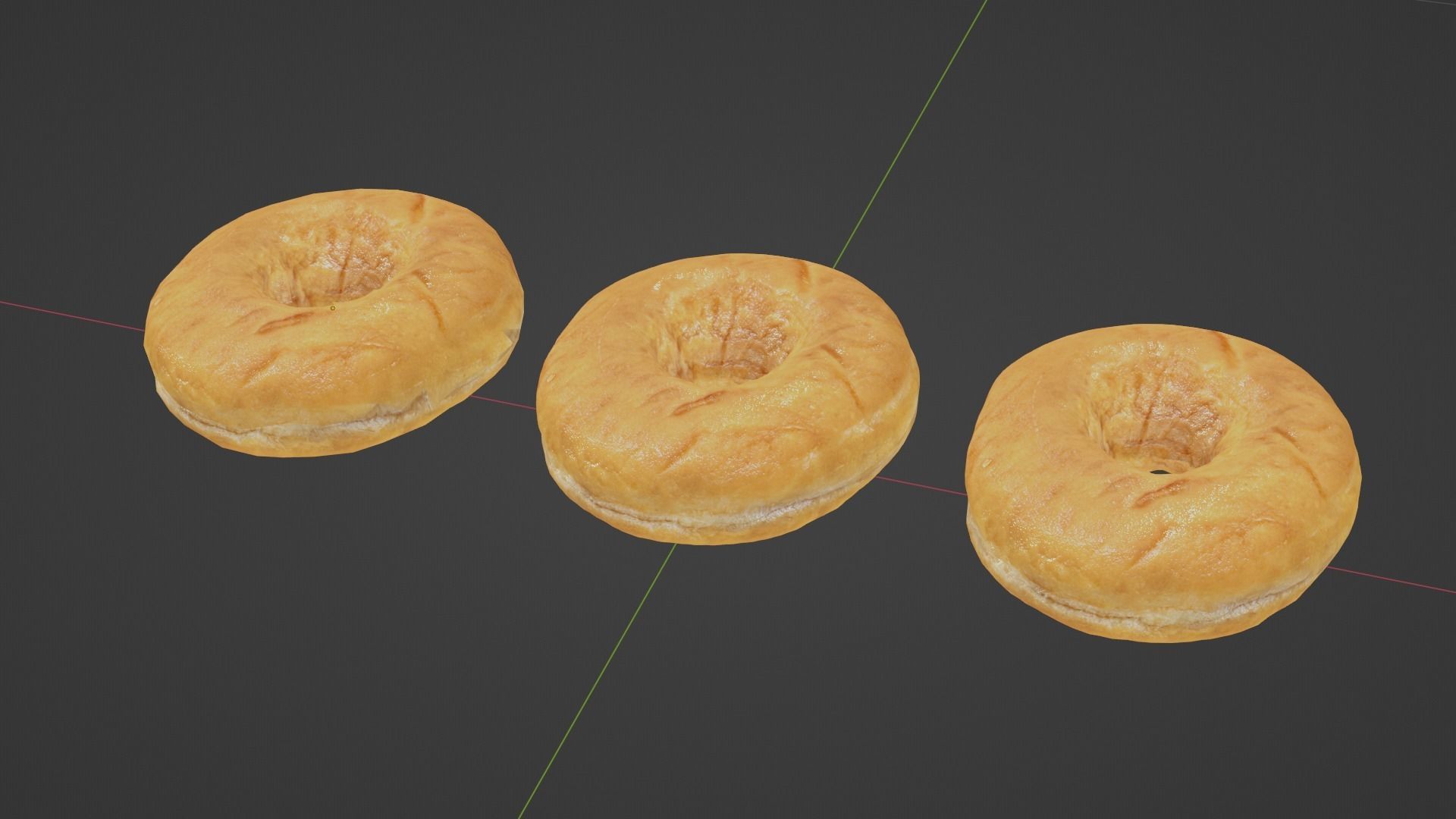 Pure 3D Glazed Scanned Donut Low-poly 3D model_57