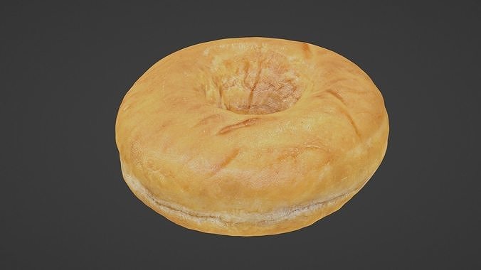 Pure 3D Glazed Scanned Donut Low-poly 3D model 2