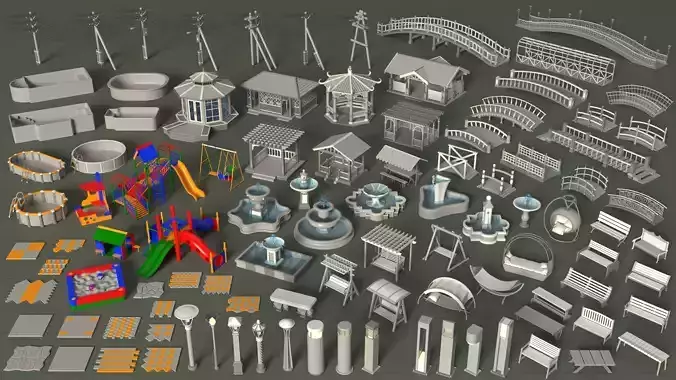 Environment Props - Collection 2 - 101 pieces  3D model