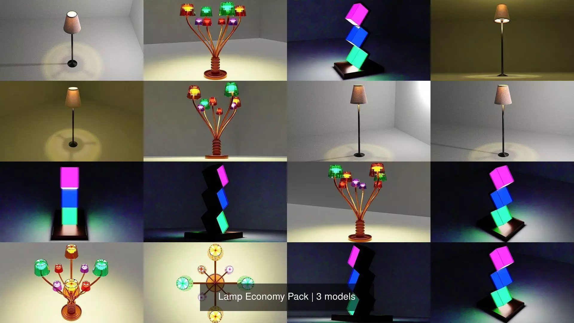 Lamp Economy Pack 3D Model Collection_0