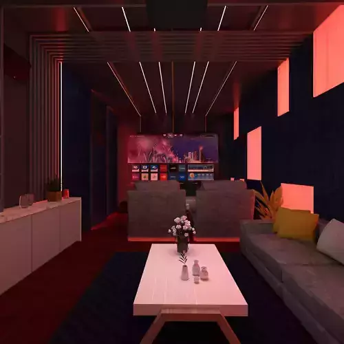 Home theatre and bar counter