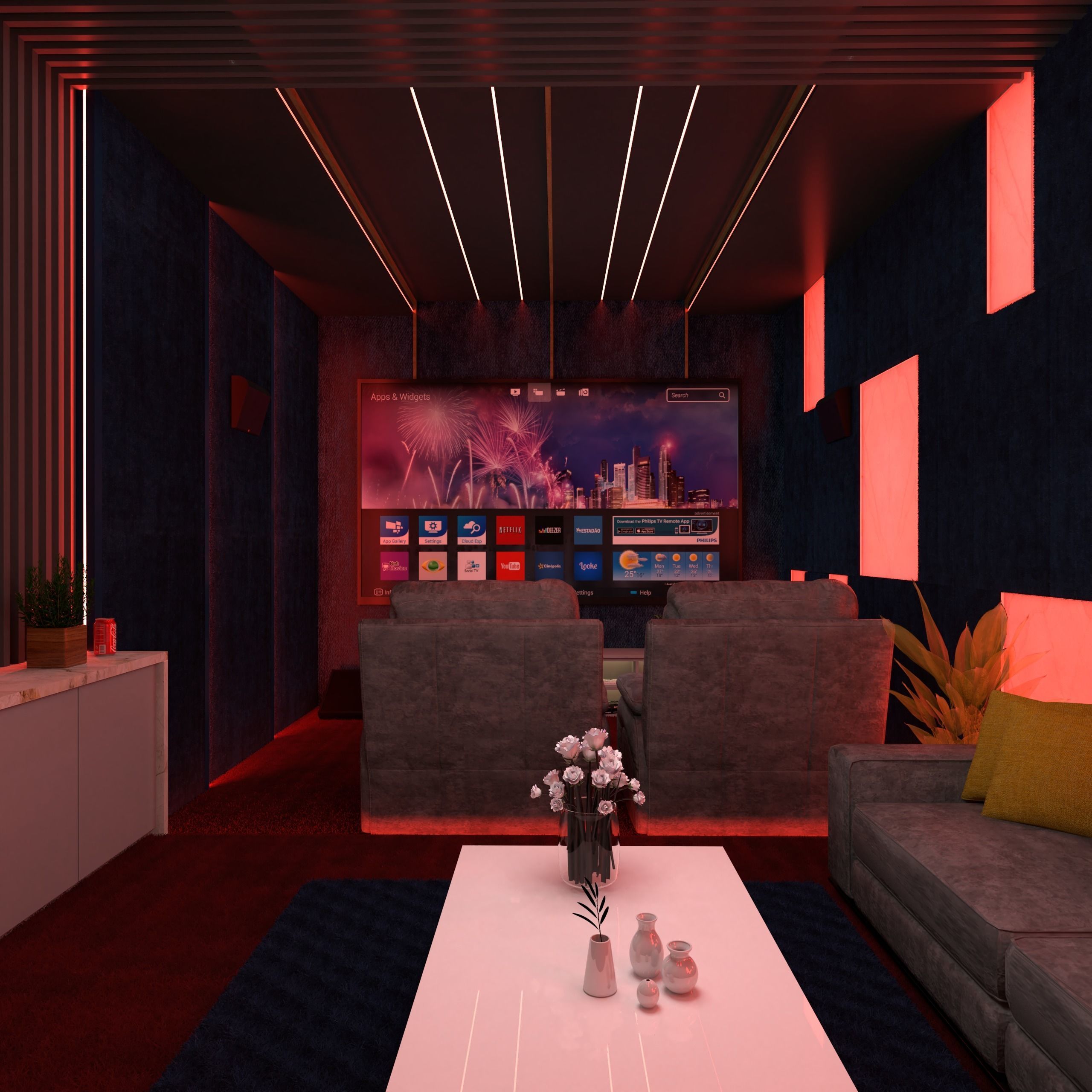 Home theatre and bar counter 3D model CGTrader