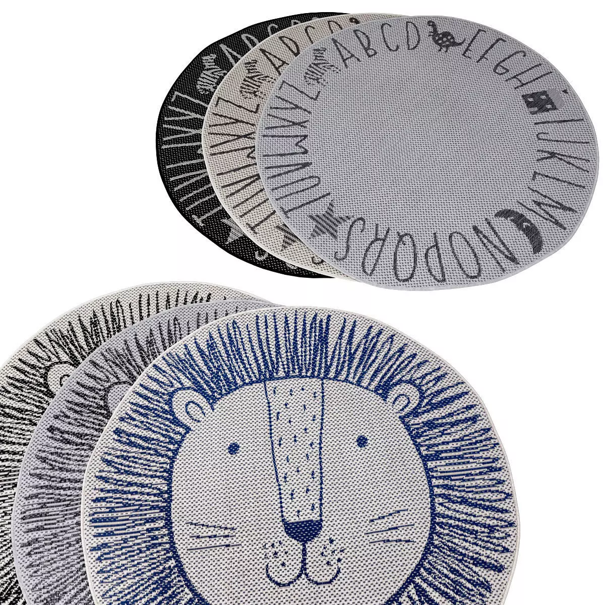 Round rug Lion Alphabet 3D model