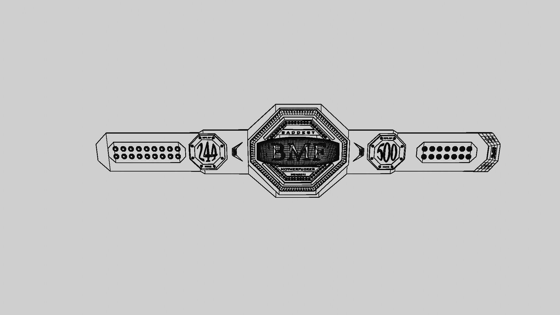 UFC Baddaset Motherfucker BMF Belt 3D print model 3D print model_8