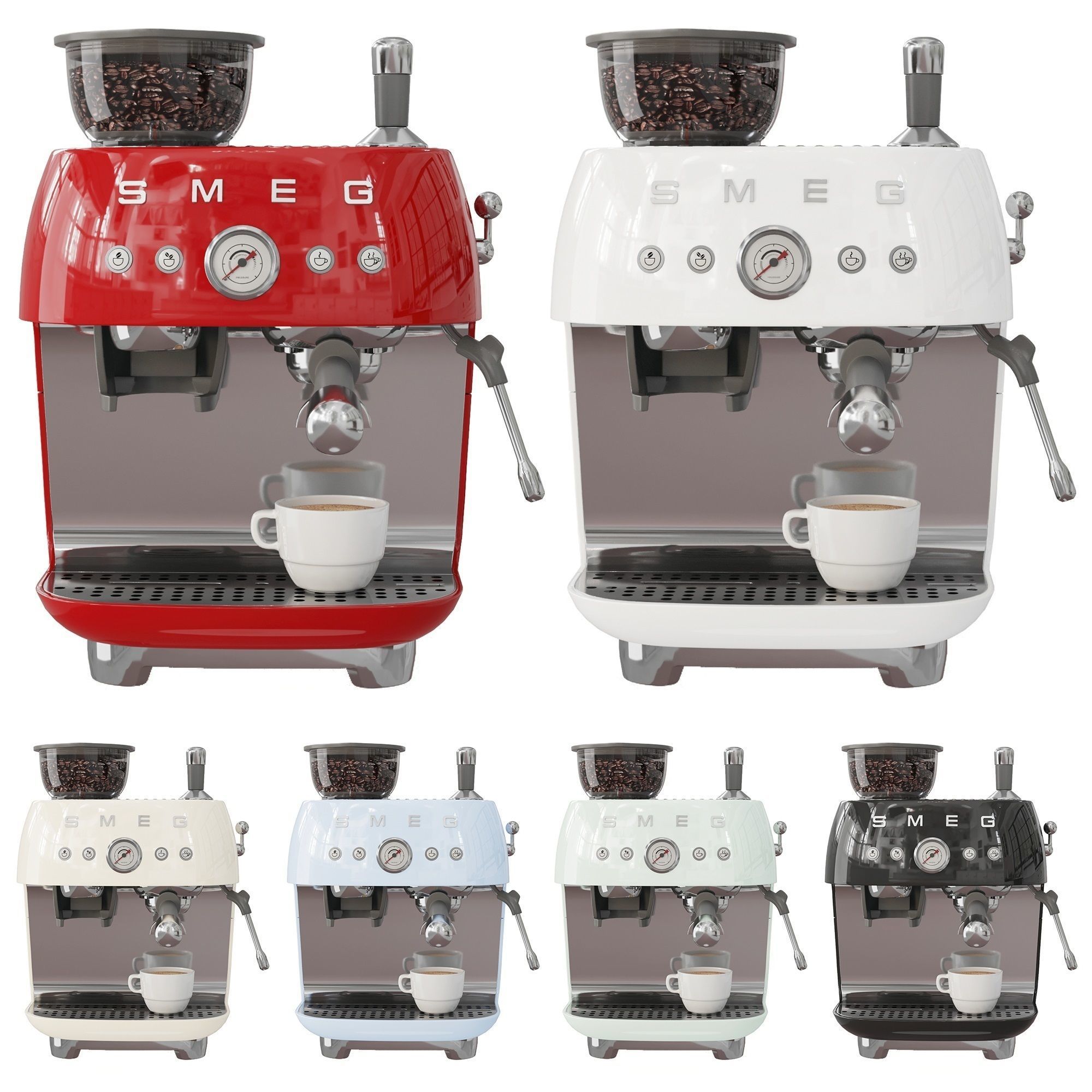 SMEG Manual Espresso Coffee Machine  3D model_3