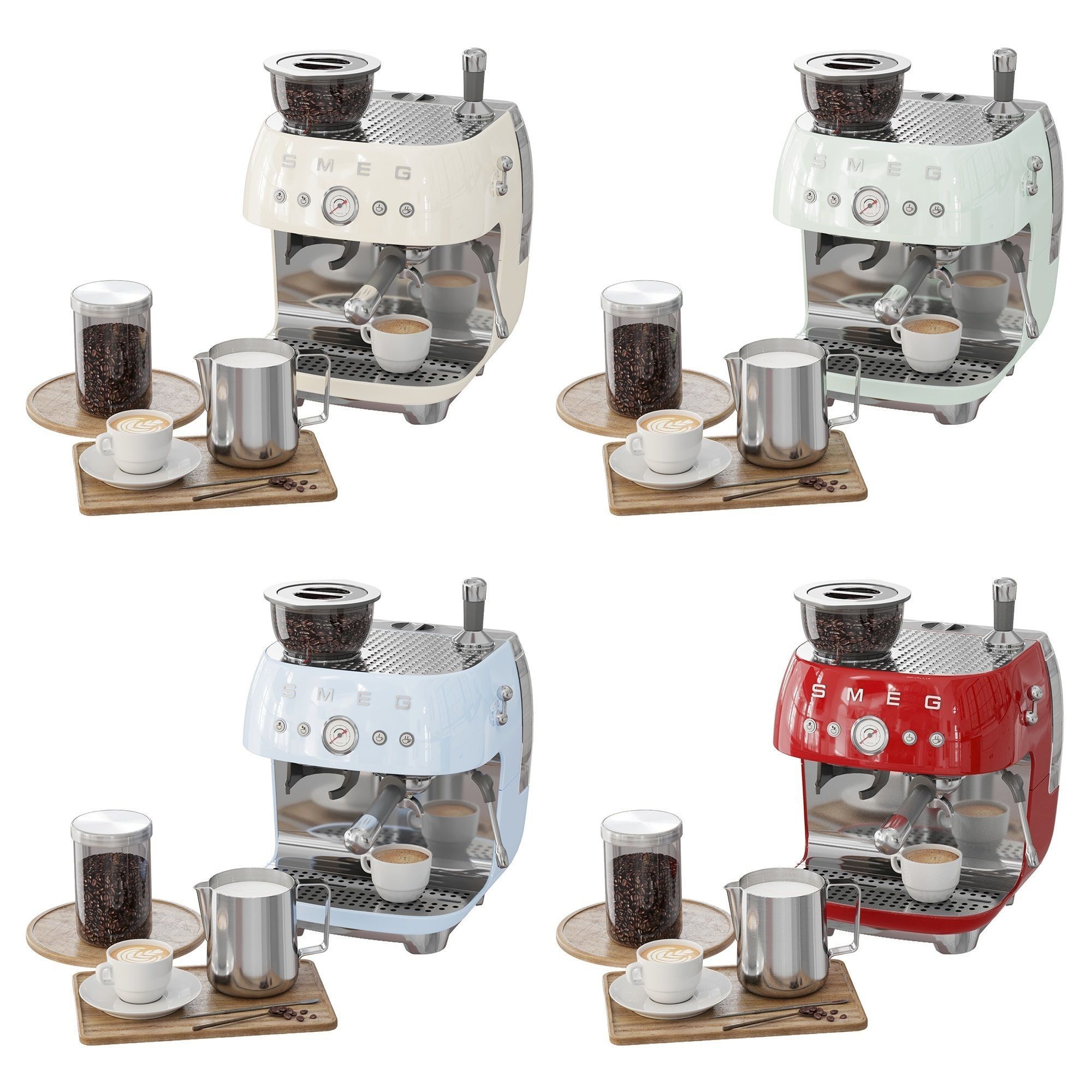 SMEG Manual Espresso Coffee Machine  3D model_2