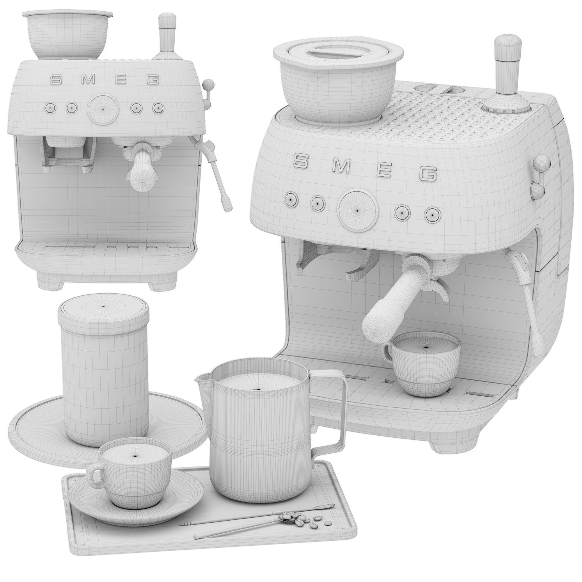 SMEG Manual Espresso Coffee Machine  3D model_6