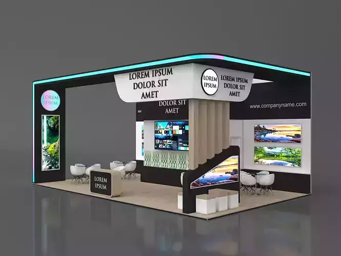 Booth Exhibition Stand Stall 10x6m Height 400 cm 3 Side Open