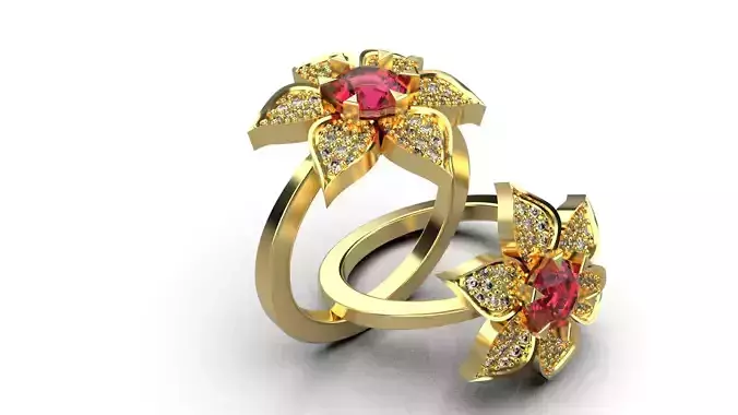 Ladis Flower Ring 3D print model
