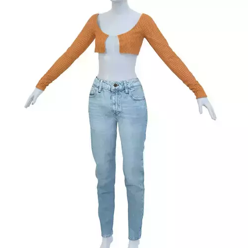 Jeans and Long sleeve Top cloth