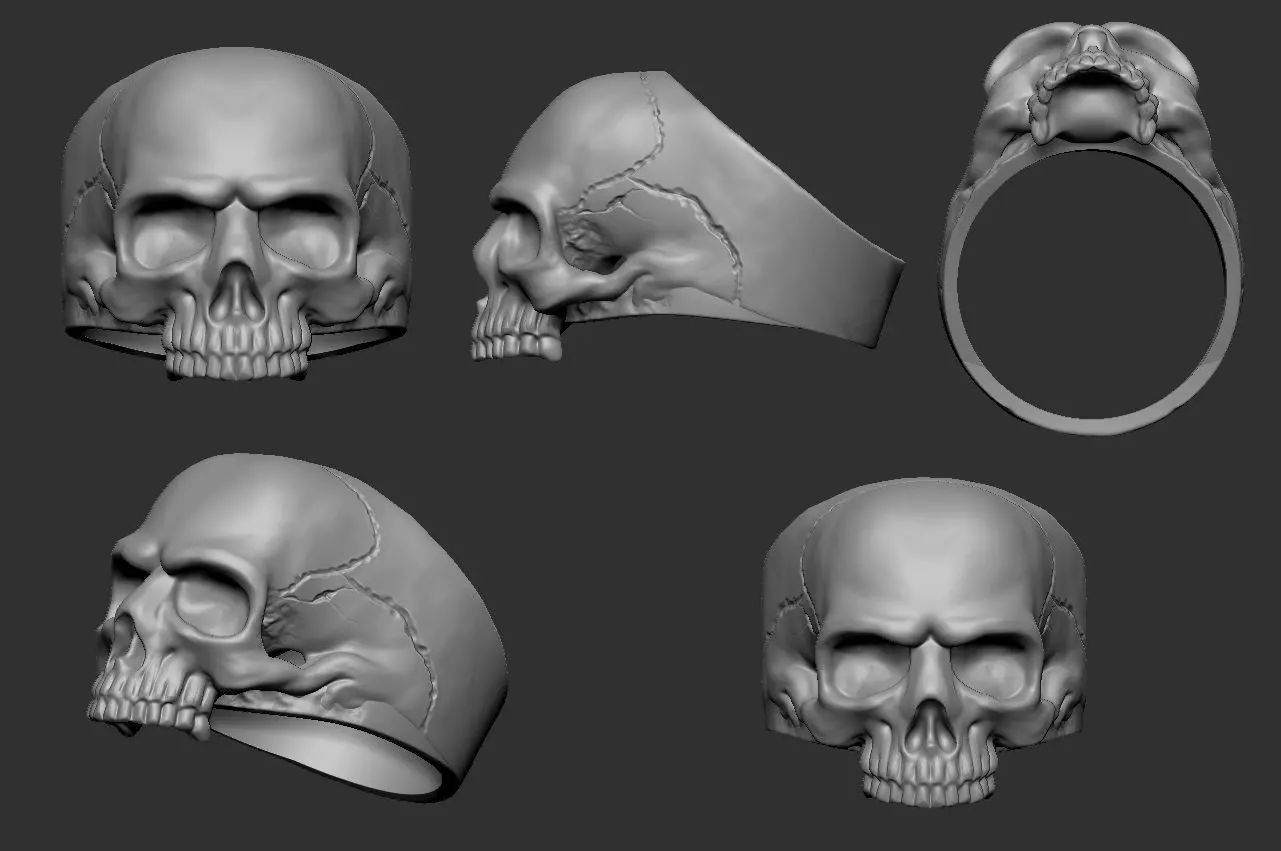 skull ring for men 3D print model_0