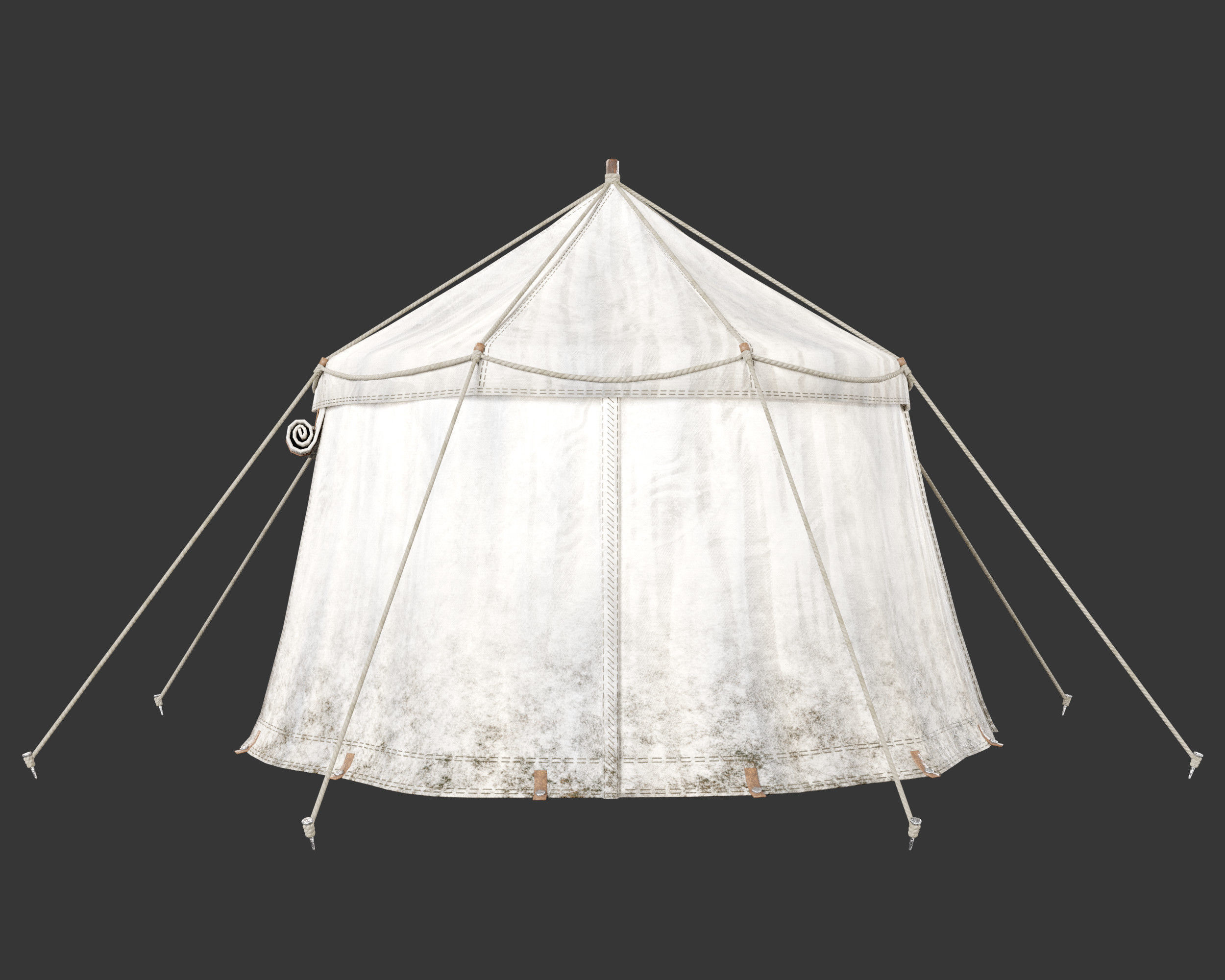 Medieval Common Camp Tent Large Low-poly 3D model_12