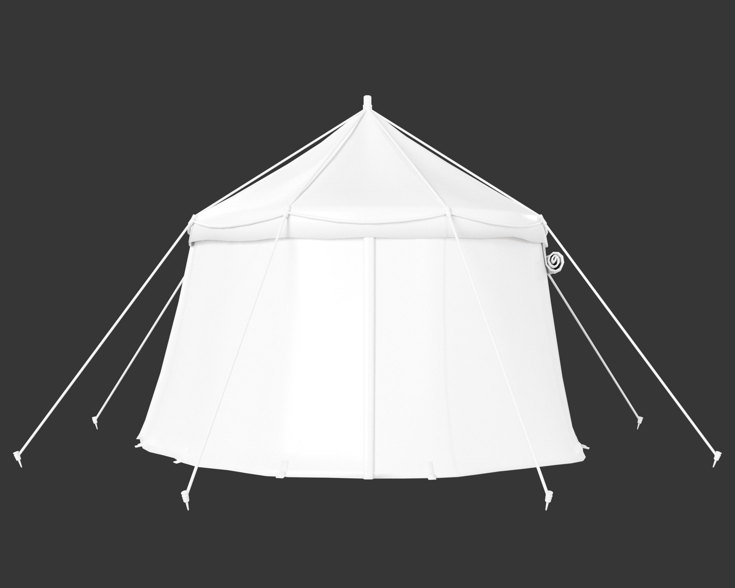 Medieval Common Camp Tent Large Low-poly 3D model_7