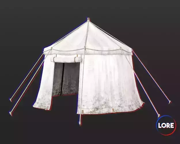 Medieval Common Camp Tent Large Low-poly 3D model