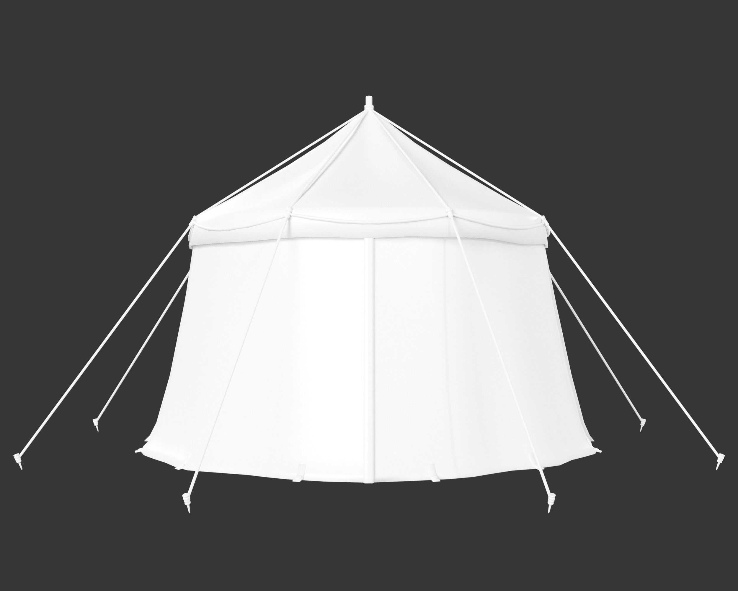 Medieval Common Camp Tent Large Low-poly 3D model_10
