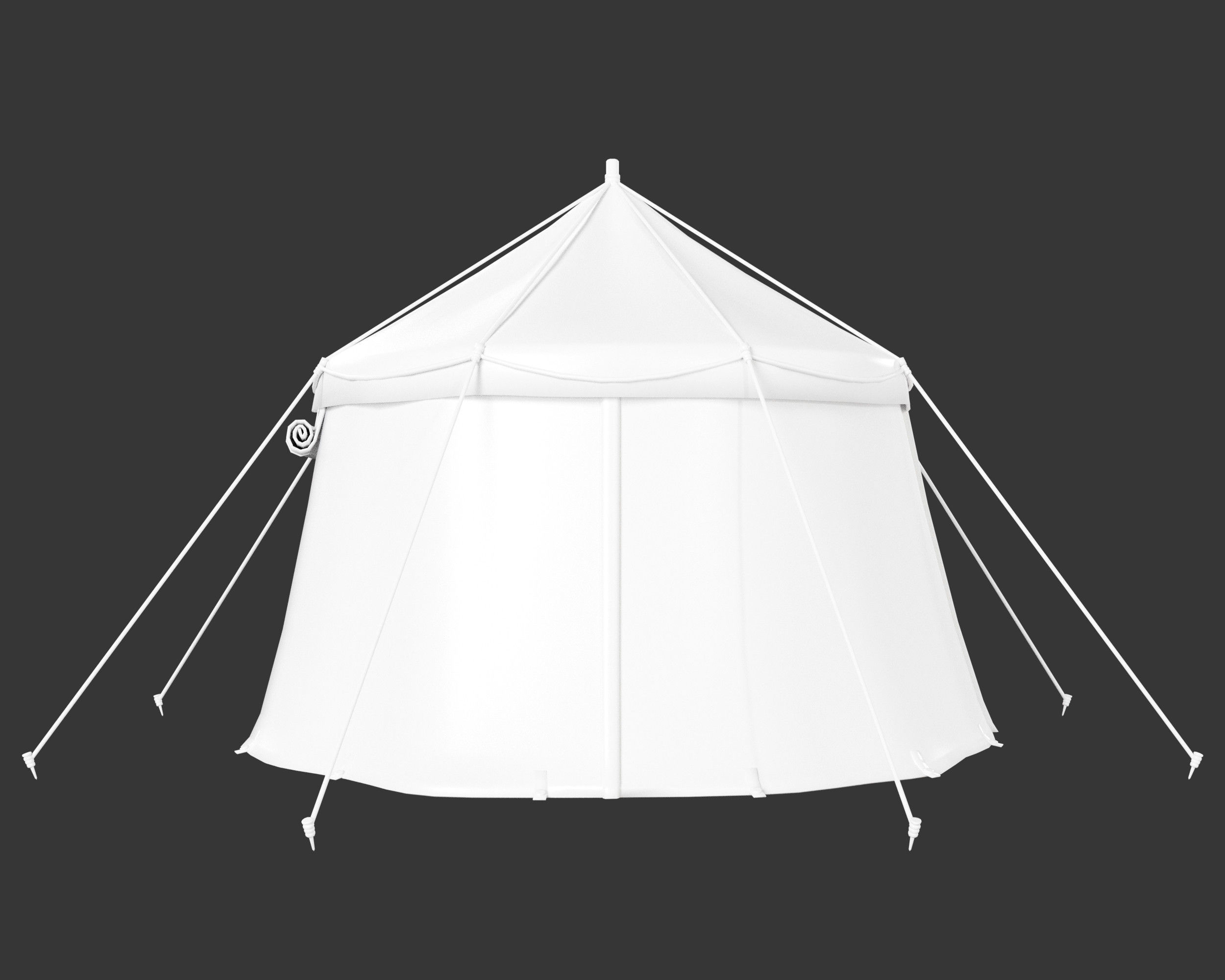 Medieval Common Camp Tent Large Low-poly 3D model_13