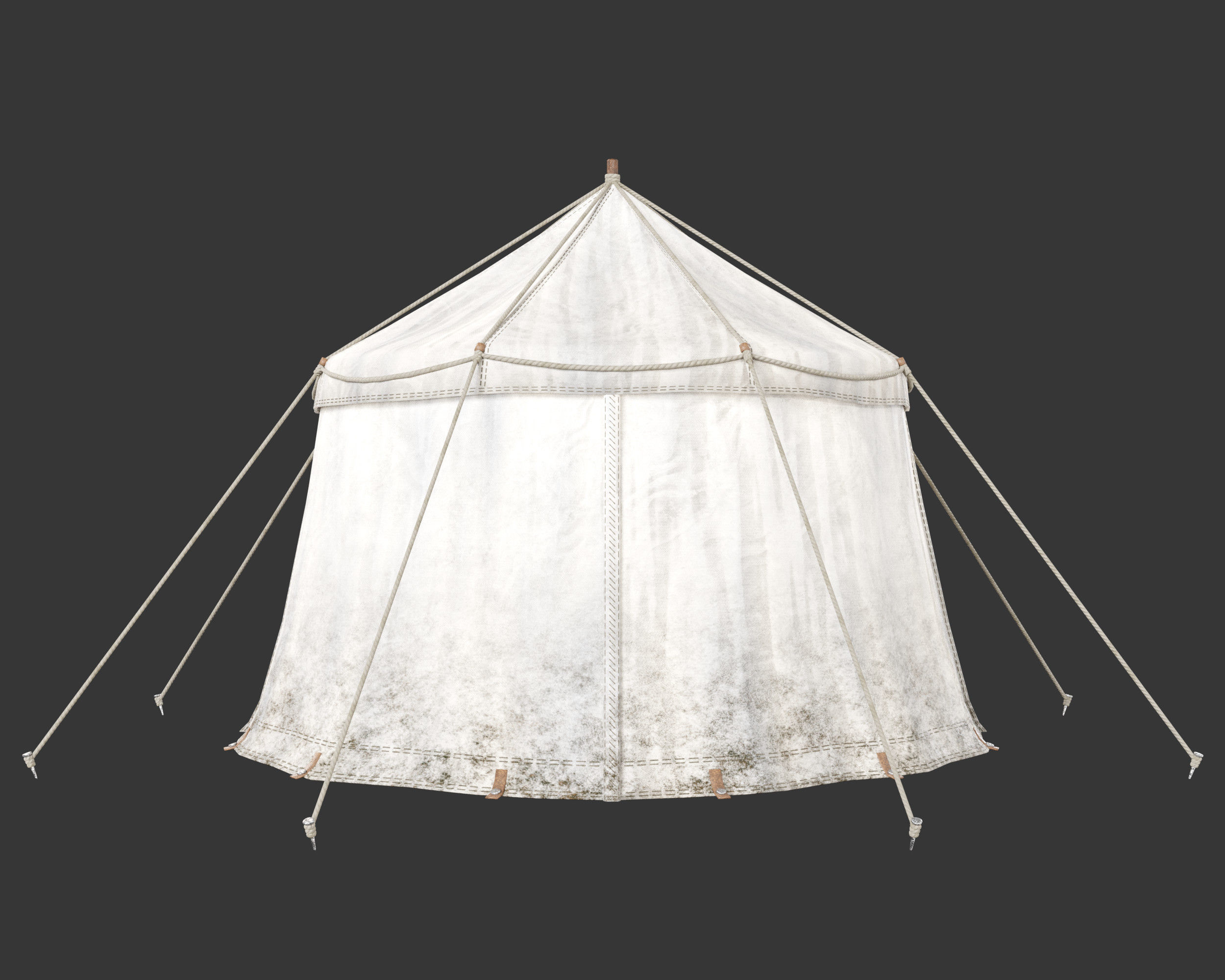 Medieval Common Camp Tent Large Low-poly 3D model_9