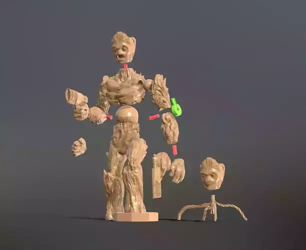INSPIRITED GUARDIANS VOL3 NEW GROOT WITH GUNS 3D print model