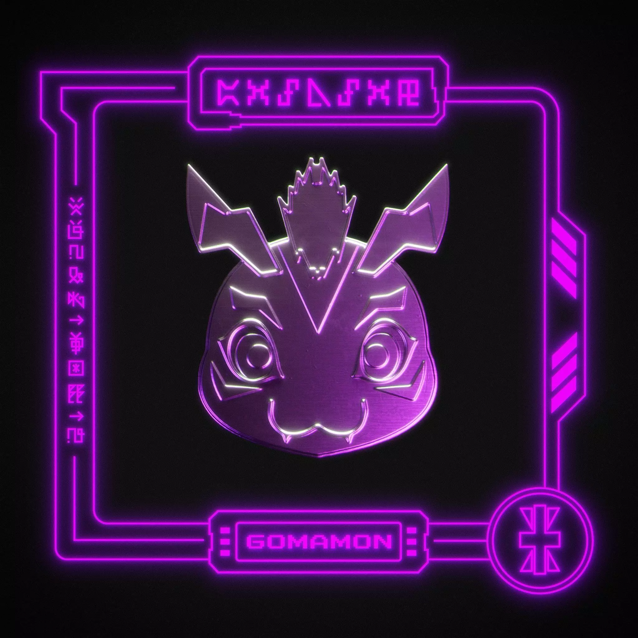 Gomamon Badge Keychain 3D print model_0