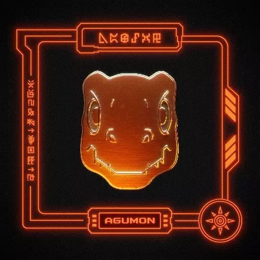 Agumon Badge Keychain 3D print model