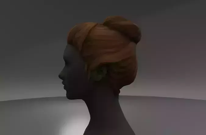 Low Poly female hair bun