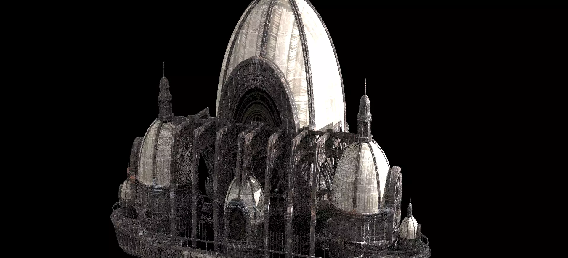 Steam punk cathedral Dragon lineage 1 3D model_0