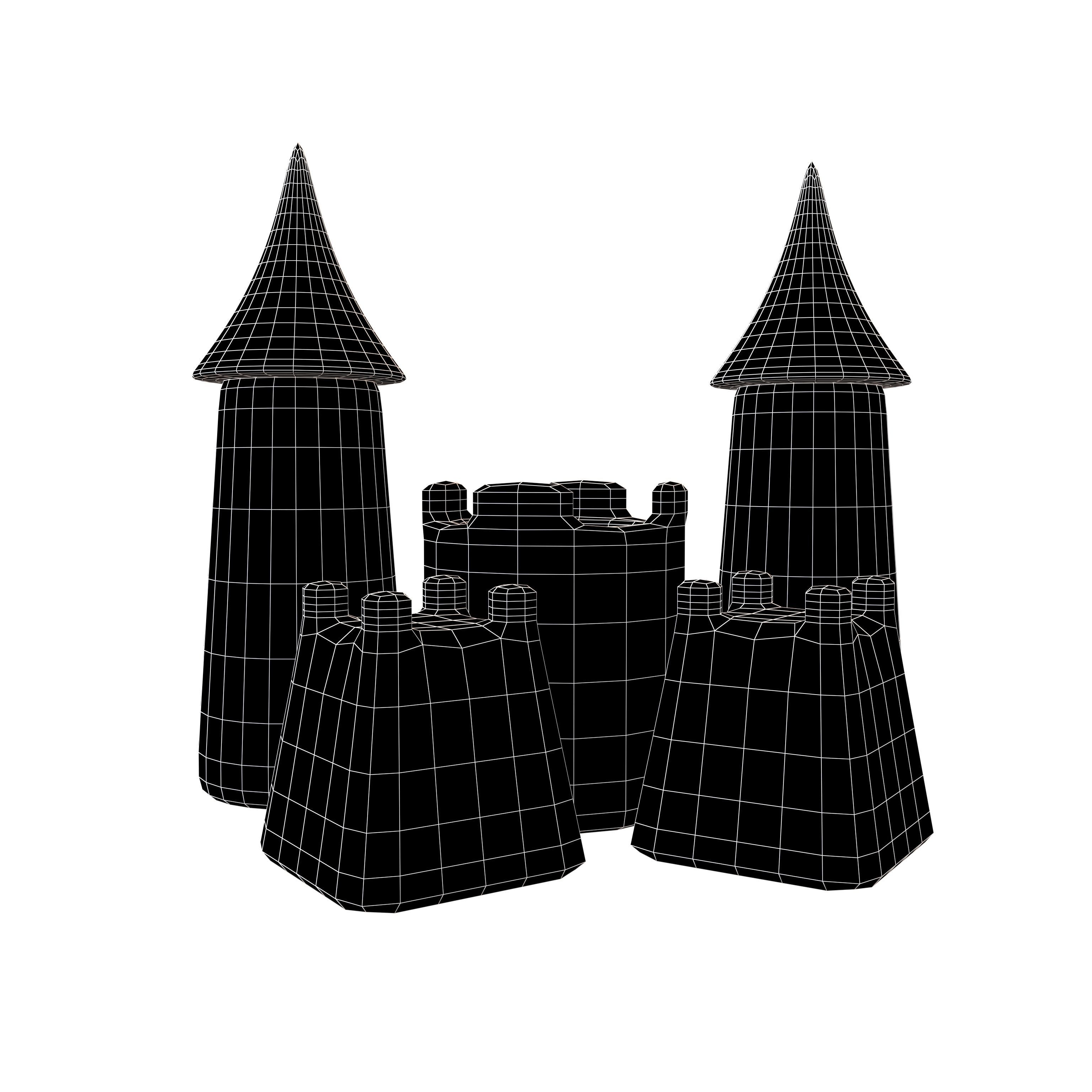 Sand Castle v2 001 Low-poly 3D model_4