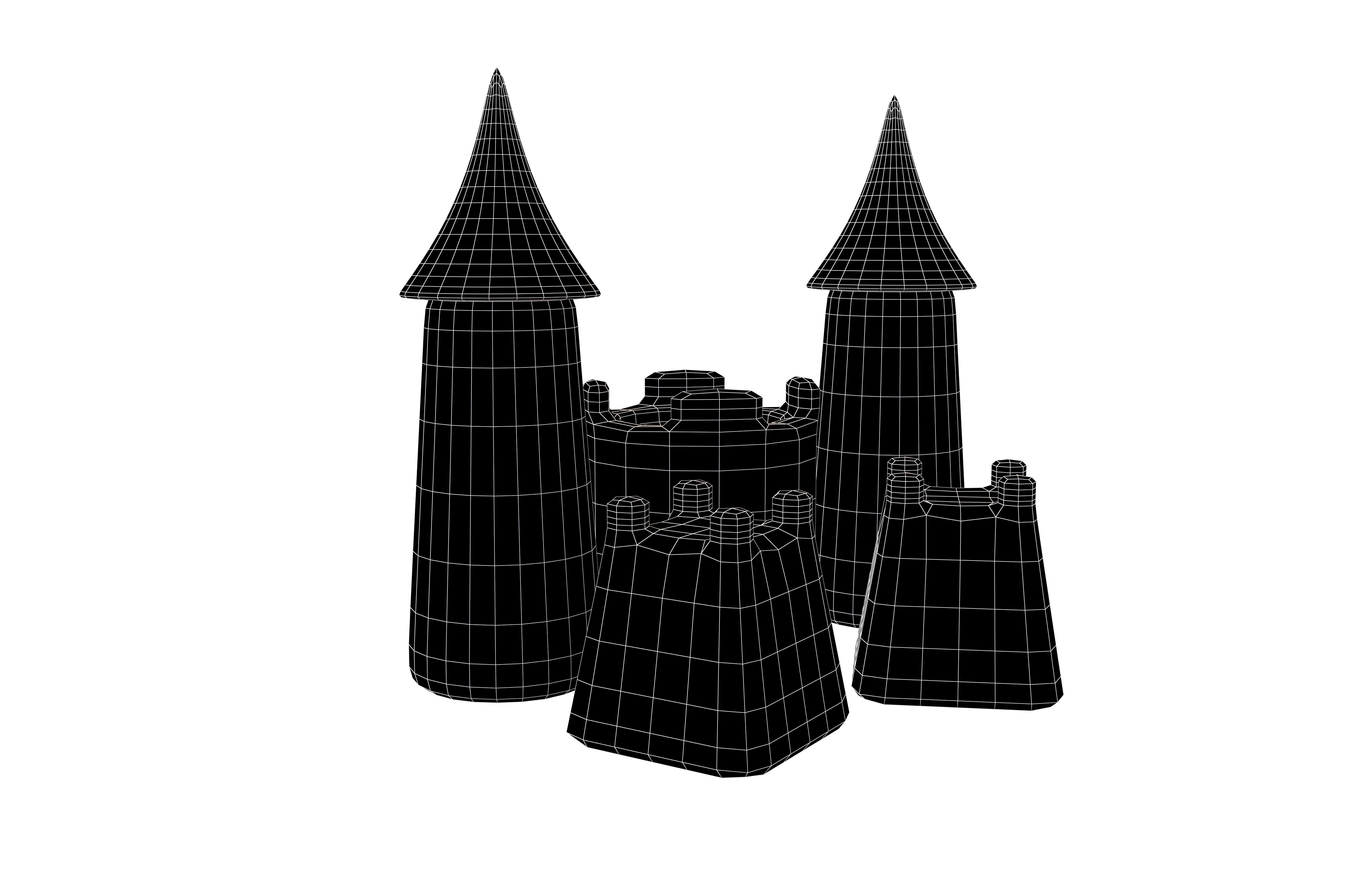 Sand Castle v2 001 Low-poly 3D model_7
