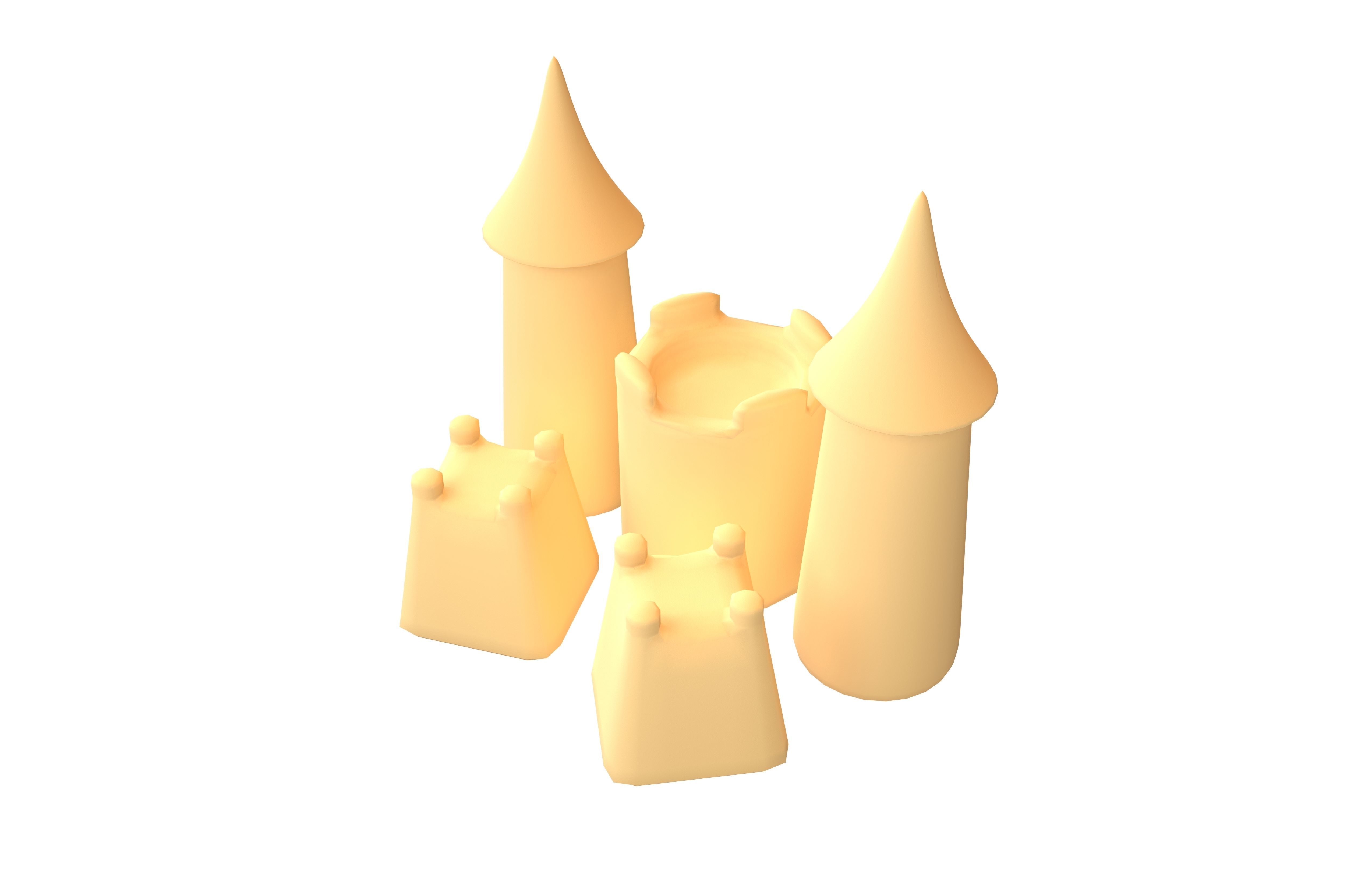 Sand Castle v2 001 Low-poly 3D model_2