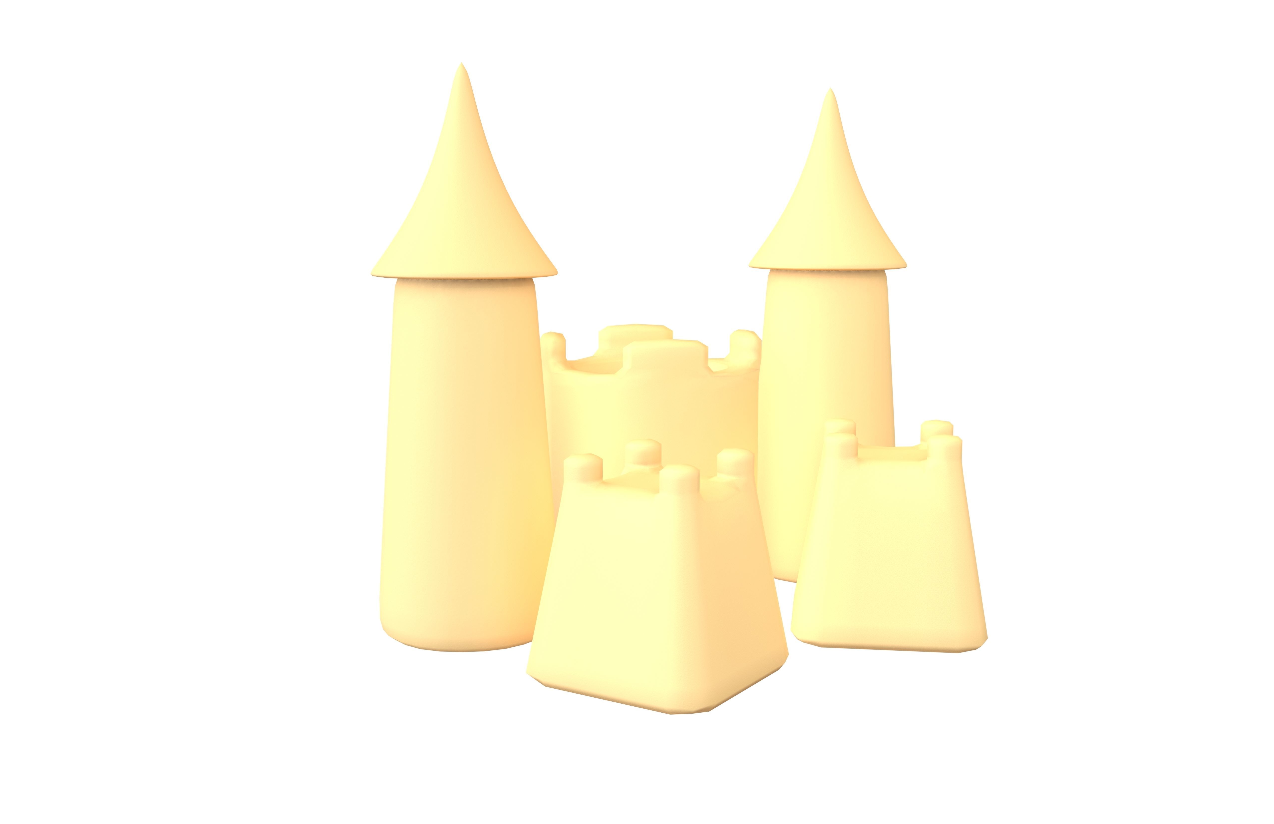 Sand Castle v2 001 Low-poly 3D model_1