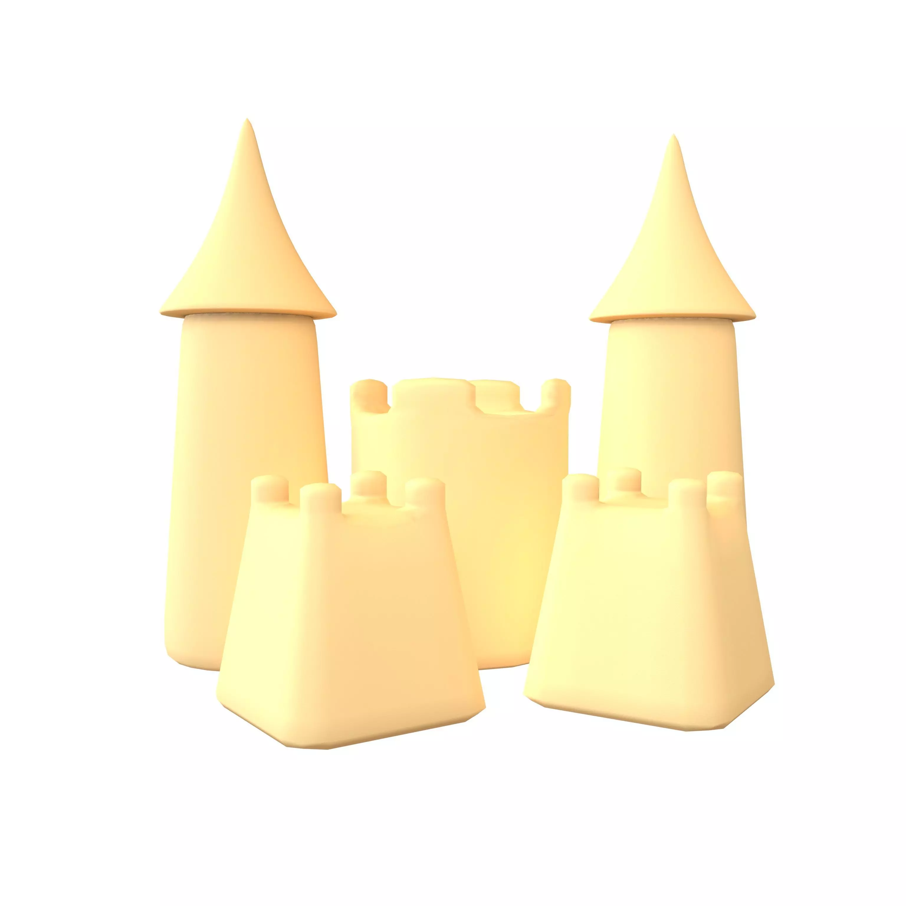 Sand Castle v2 001 Low-poly 3D model_0