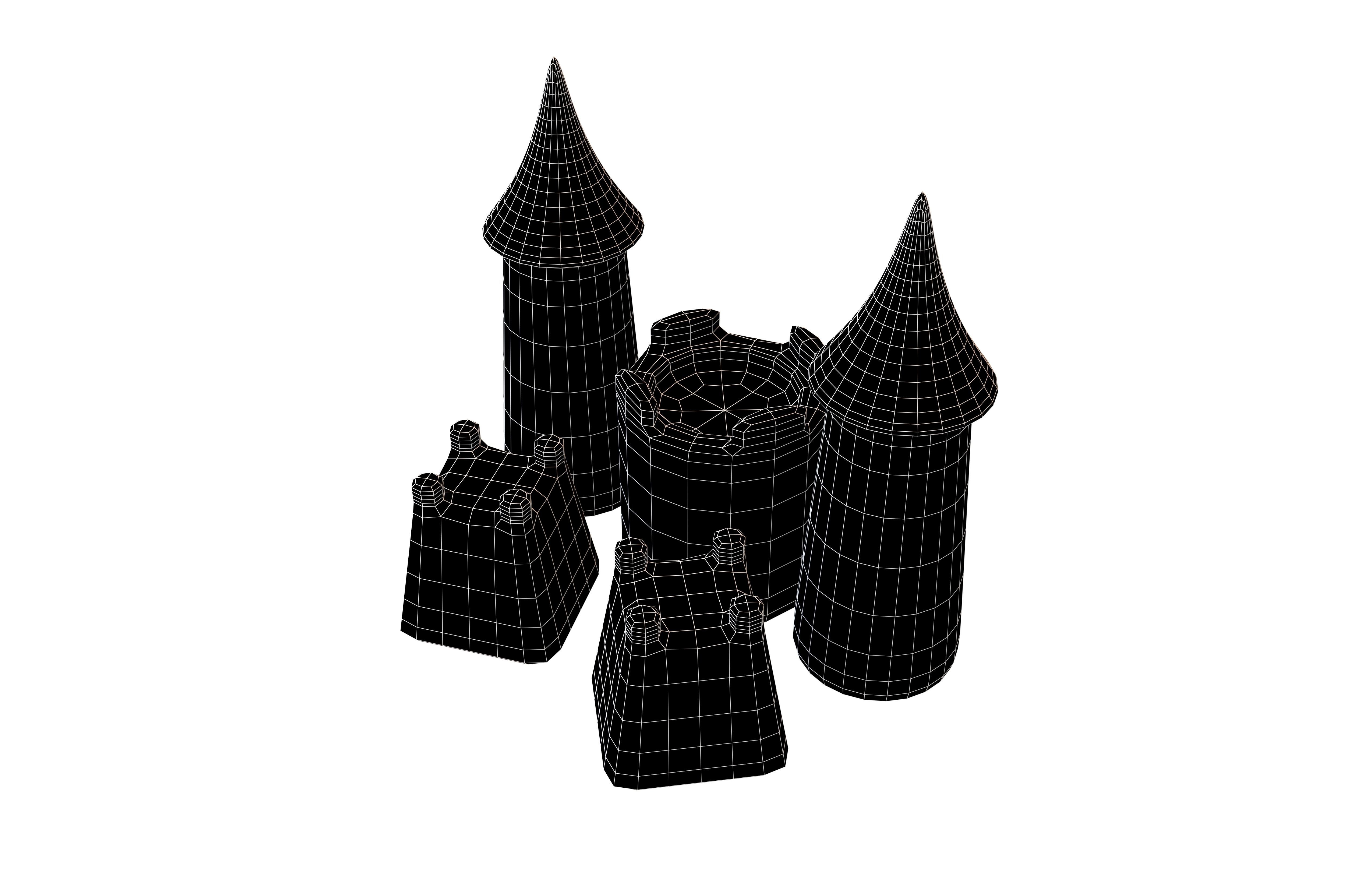 Sand Castle v2 001 Low-poly 3D model_5