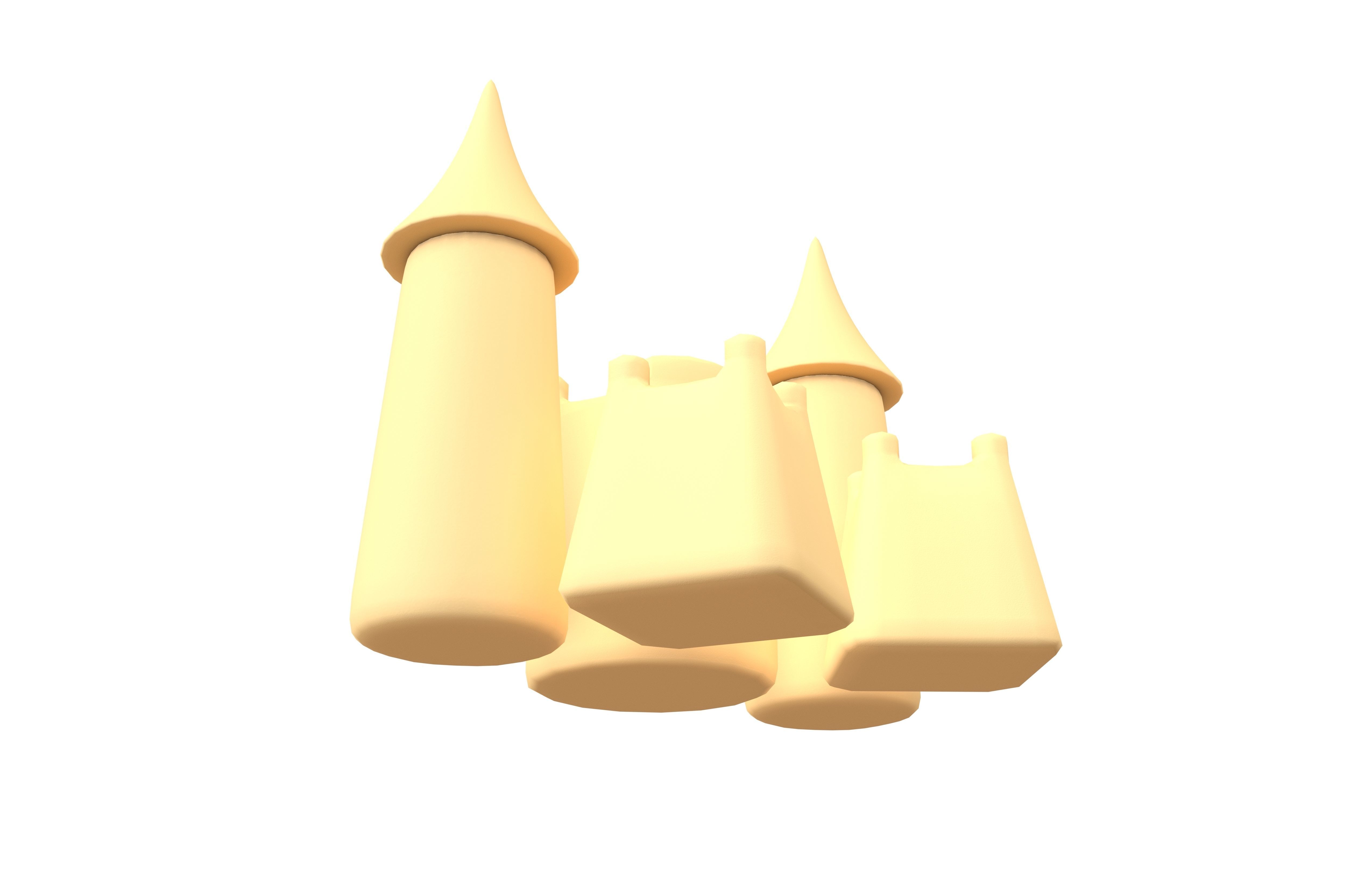 Sand Castle v2 001 Low-poly 3D model_3