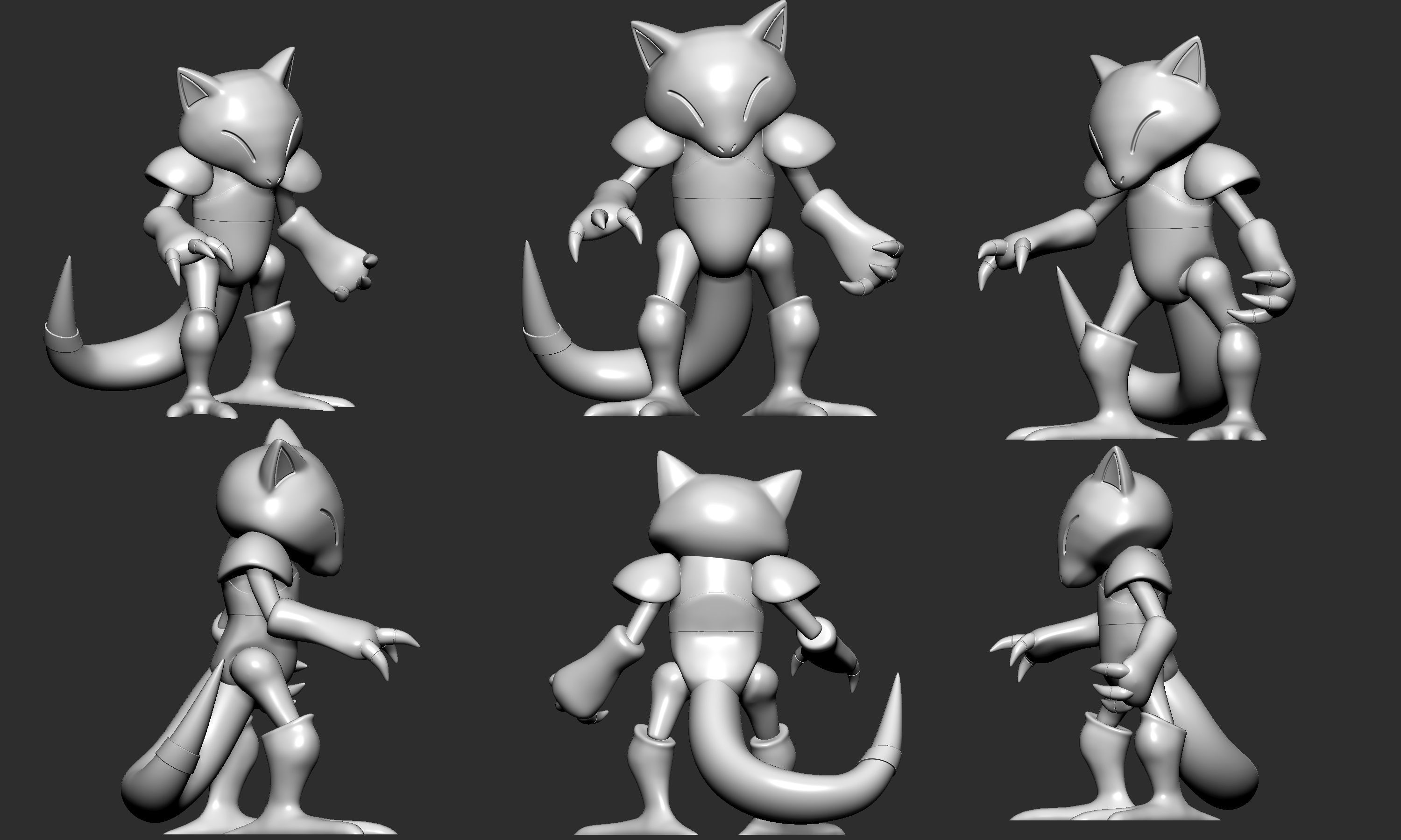 Pokemon - Abra with 2 poses 3D print model_8