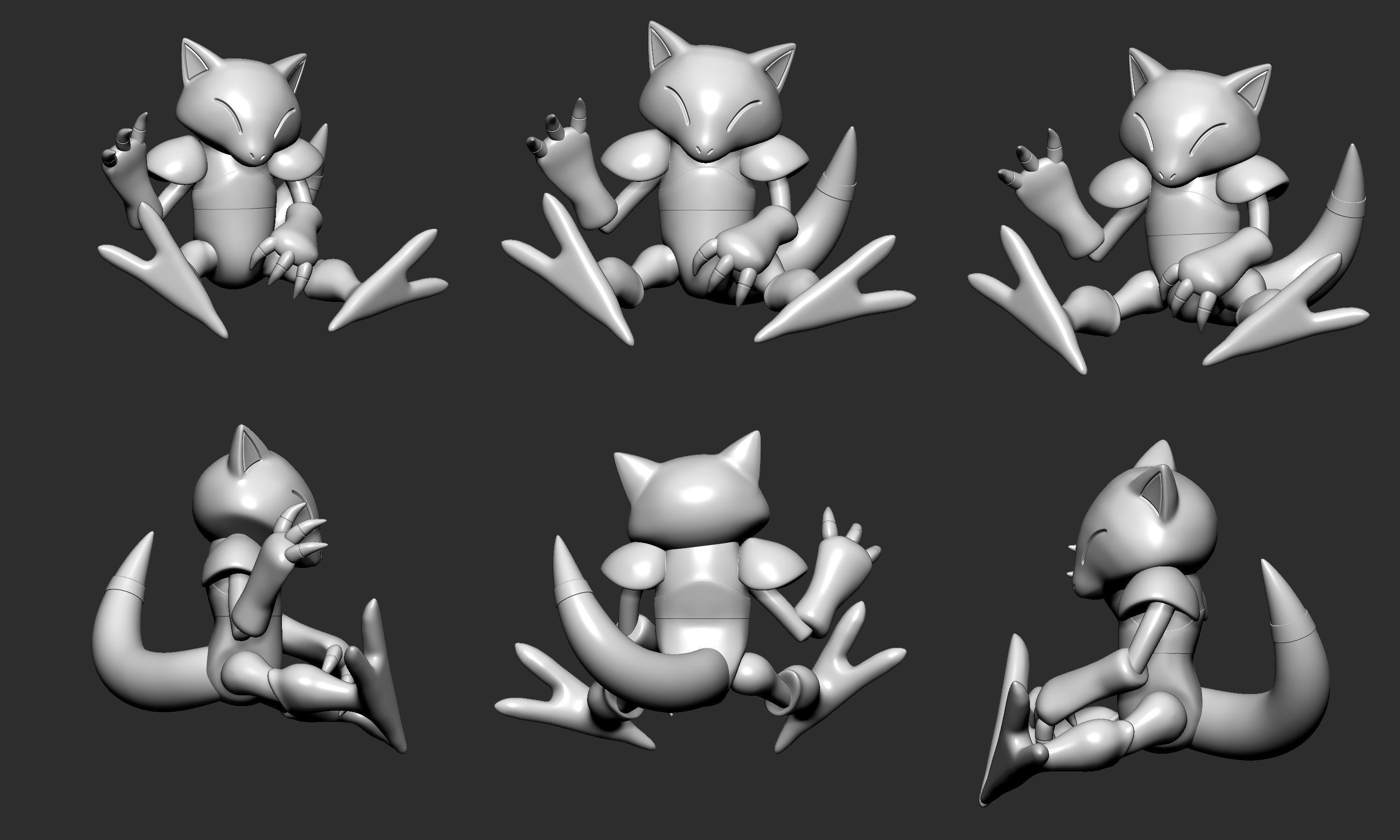 Pokemon - Abra with 2 poses 3D print model_4