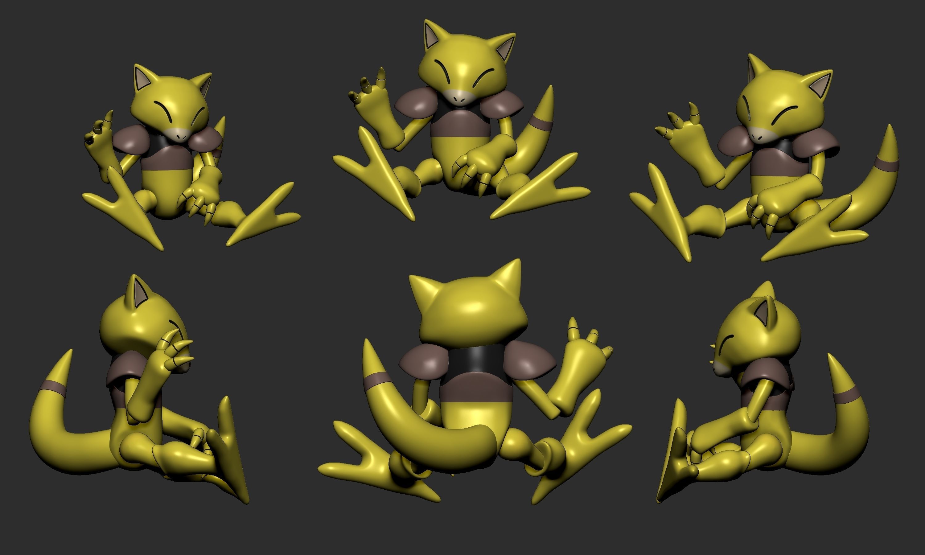 Pokemon - Abra with 2 poses 3D print model_2