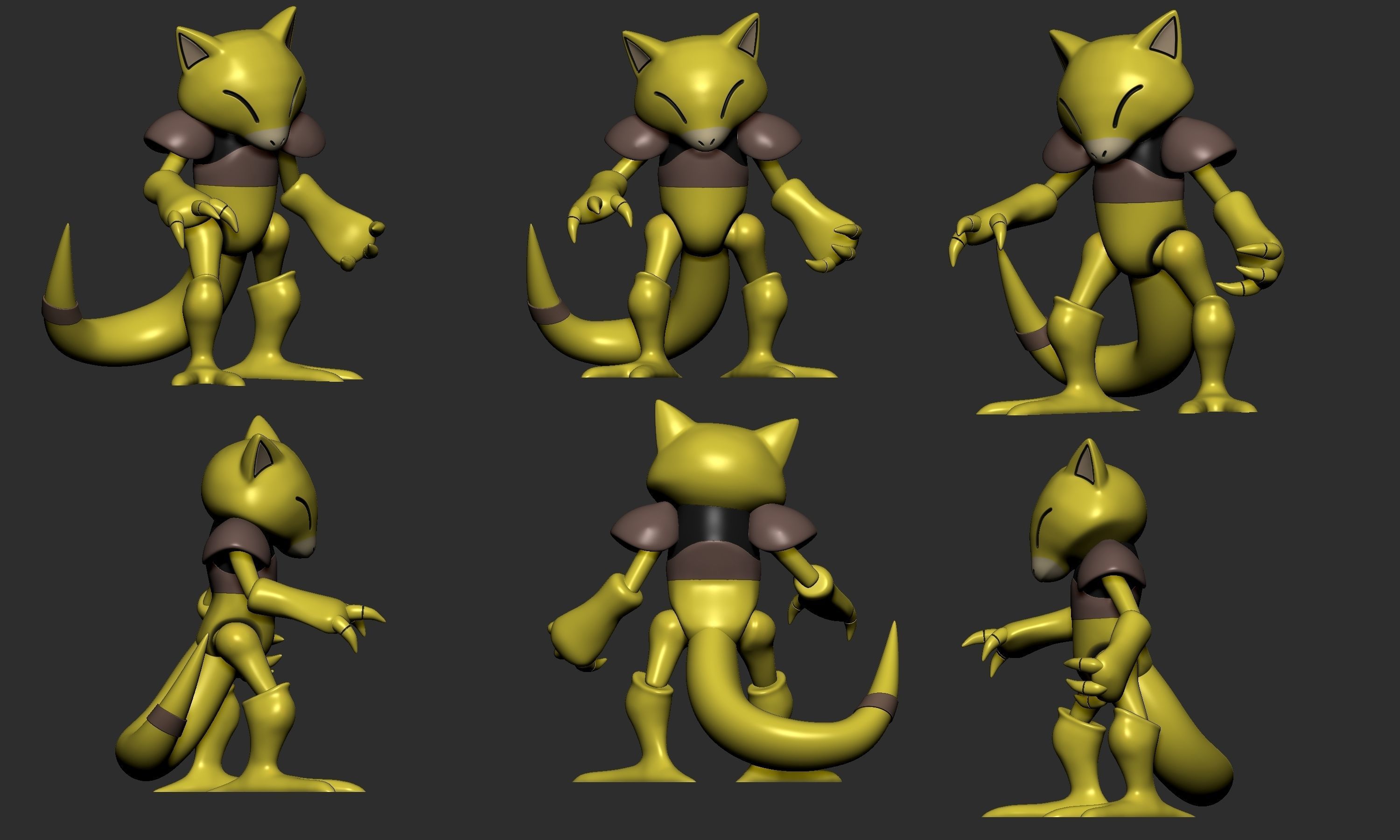 Pokemon - Abra with 2 poses 3D print model_6