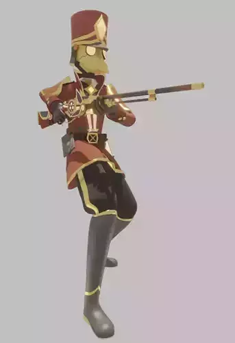 fantasy soldier with gun 3D Model