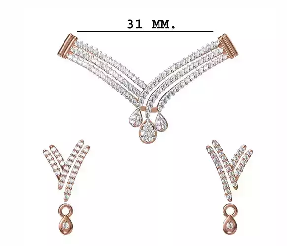 Women Earrings Pendant Set STL JCD Details