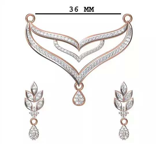 Women Earrings Pendant Set STL JCD Details