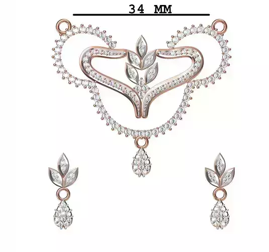 Women Earrings Pendant Set STL JCD Details