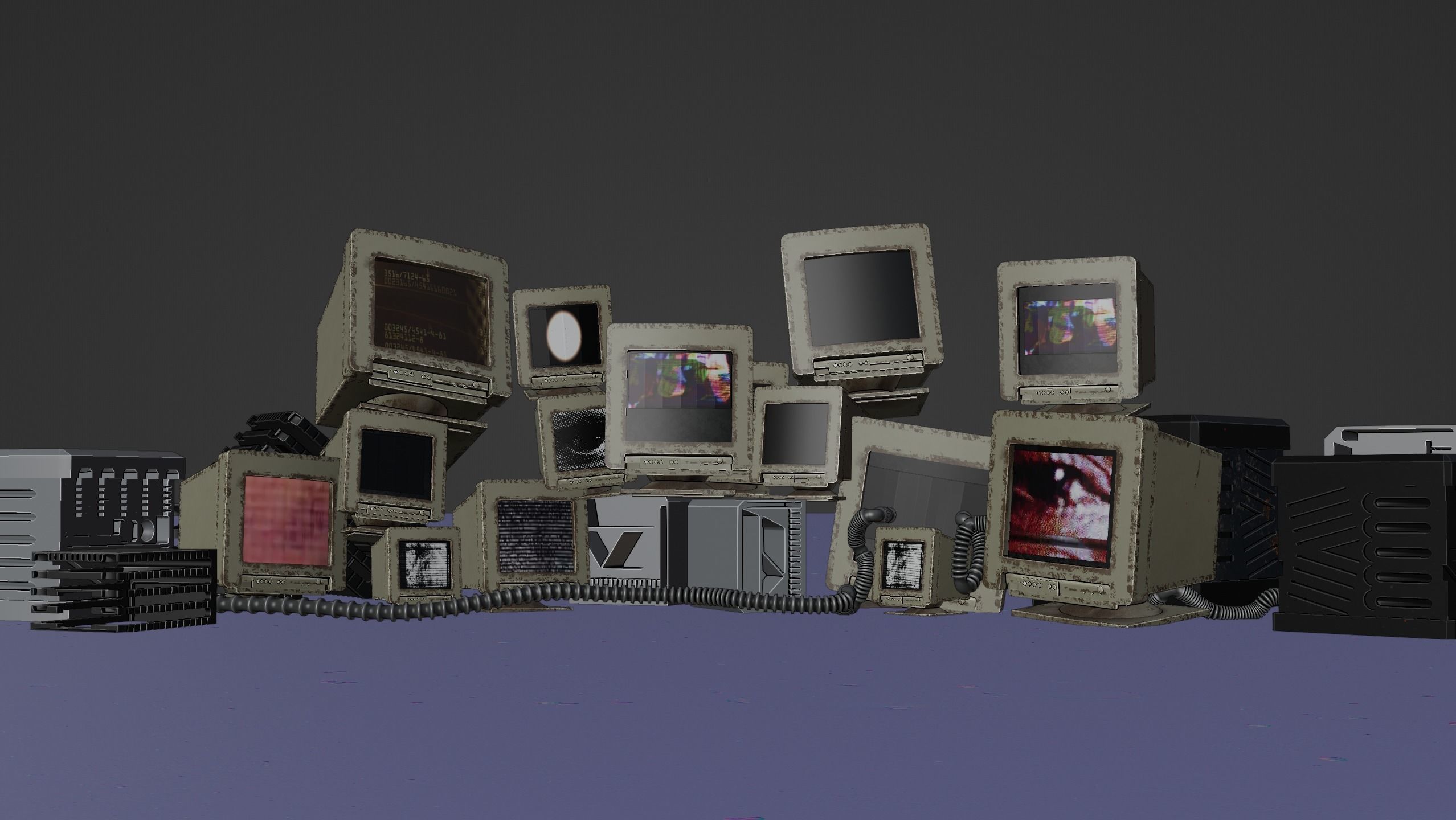 Lighting Scene Pack 4 3D Blend File Textured FBX OBJ MTL Files 3D model_29