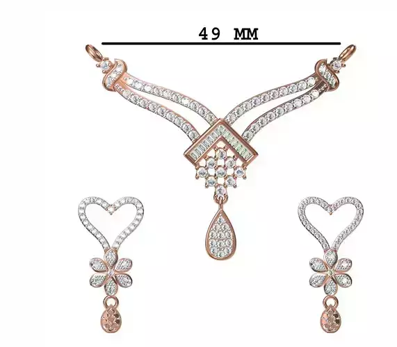 Women Earrings Pendant Set STL JCD Details